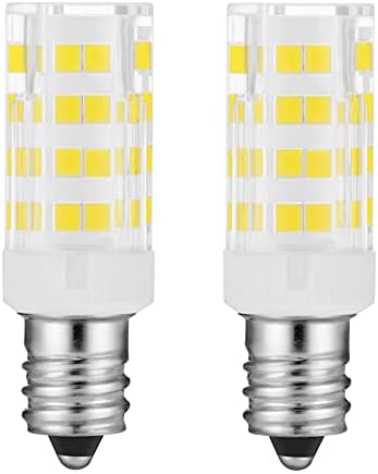 Led лампа JSMIECO E12 мощност 4 W (еквивалентен на халогенна лампа с мощност 40 W) B Основата канделябра Bulbrite, Дневен бяло 6000 К, за монтаж на таван, вентилатор, Полилеи, Вътрешн?