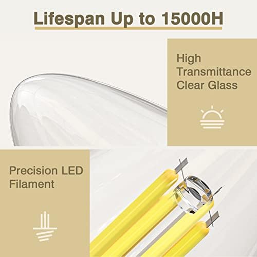 Led Лампи SHINESTAR 12 в опаковка под формата на sconces свещ, което е равно на 60 W, Дневна светлина 5000 К, Лампа B10 E12 с регулируема