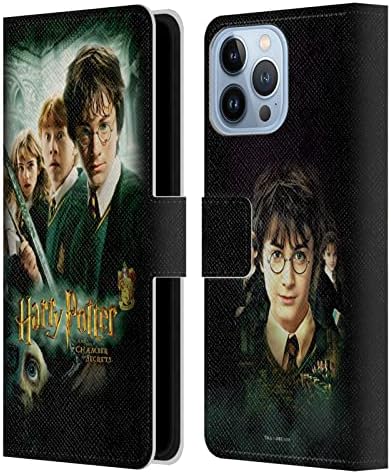 Дизайн на своята практика за главата Официално Лицензиран Плакат на филма за Хари Потър стаята на тайните III Кожен Калъф-книжка-джобен формат, Съвместим с Apple iPhone 13 P