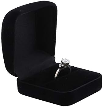 Кутия за пръстените Li ' Shay от черно кадифе - комплект от 2