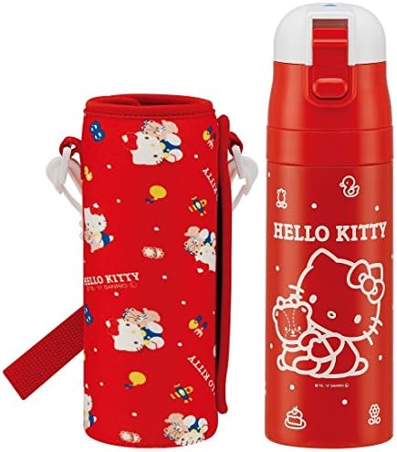 Skater KSDC4 -Бутилка за вода от неръждаема стомана за директно пиене, 16,1 течни унции (470 мл), Капачка за бутилка, Hello Kitty 80 's Sanrio