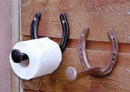 Стенен държач за тоалетна хартия Heritage Forge в селски стил е Отличен за винтажной баня - Стенни Подкова и жп овце - Естествен метал