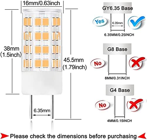 Led лампа ZSSXOLED GY6.35 G6.35 от двухконтактным основание 4 W (еквивалент на 35 Вата-40 W халогенна лампа) ac 12 Без регулиране на