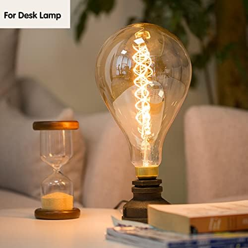 Декоративна led лампа Mveriud PS52 LED голям размер за подвесного светлина, топла бяла светлина 2200K, кехлибар стъкло, 300LM, средна