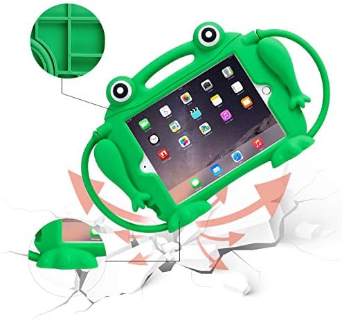 Детски калъф за iPad Mini 1 2 3 4 5 - ОБЩОТО ФАЙ [Зашеметяващи Жаба] Противоударная Силиконова Дръжка-Поставка Защитен Калъф за Apple