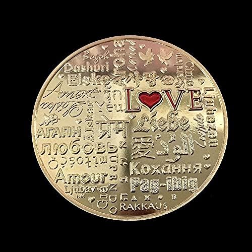 2019 Нова Възпоменателна Монета Love Монета Love Монета Многоезичен Копие Love Колекция Занаяти Магазини За Бижута, Подаръци За Дома