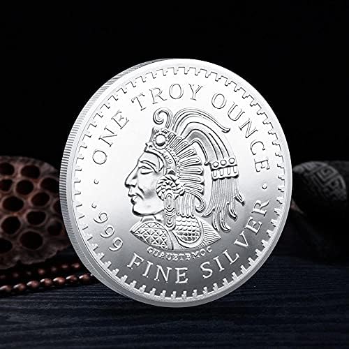 2 елемента Монети на Маите Позлатени Сбирка Декоративни Монети с Защитен Калъф Подбрани Теми за Монети с Манекеном на Маите