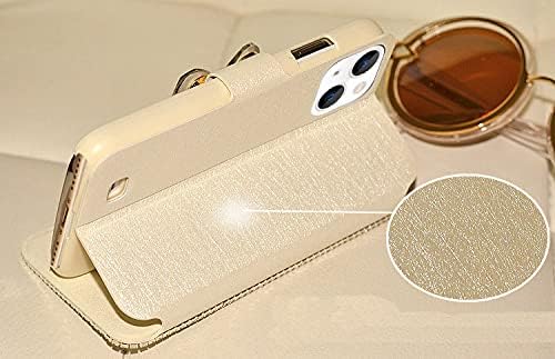 Bonitec е Съвместим с Galaxy S23 Ultra Портфейла Case, Луксозен Сладък Блестящ чантата с брилянтен лък, украсен с кристали и пайети,