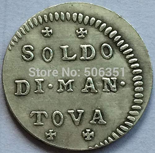 Монета на Повикване Италия 1 Сольдо Карл IV 1731 Копие Монети Колекция Бижута Подаръци Колекция от монети