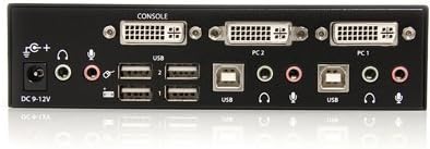 StarTech Switch SV231DVIUA 2-портов превключвател DVI USB KVM с озвучителна система и възел USB 2.0