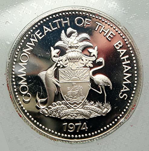 1974 BS 1974 БАХАМСКИТЕ ОСТРОВИ Кралицата на Великобритания Елизабет II Марлин Пруф Стоки на стойност 50 стотинки, Без сертификат