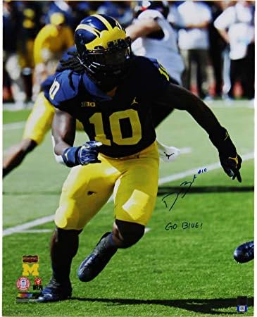 Девин Буш С автограф / Подпис Michigan Wolverines 16x20 Снимка Вървят - С надпис Go Blue