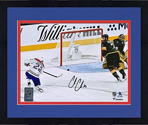 Снимка първи голмайстор в Монреал Канадиенс Коул Кофилда в рамка с автограф 8x 10 В плейофите за Купа Стенли - Снимки на НХЛ с автограф