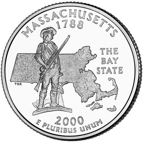 2000 P & D BU Избор тримесечие на щата Масачузетс Необращенный Монетен двор на САЩ Комплект от 2 монети