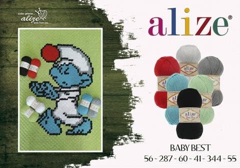 Alize Baby най-Добрата мека детска прежди, Камвольная прежди, 90% акрил, със защита от търкалянето, 10% бамбук, лот 4. Всеки кангал 3,5