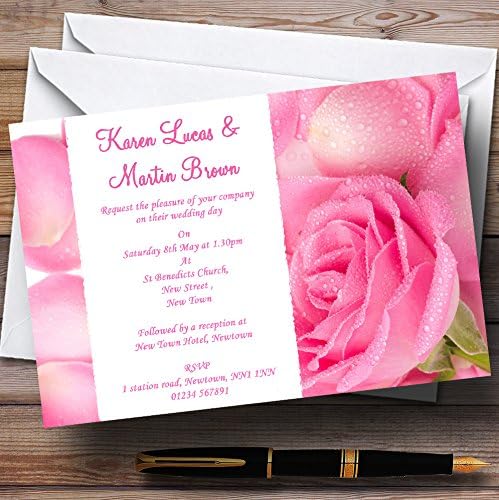 Персонални Покани за Сватба От Розови Листенца от Рози