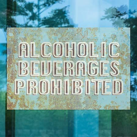 CGSignLab | Алкохолни напитки са забранени - Стикер на прозореца на Светия Aged Blue | 18 x12