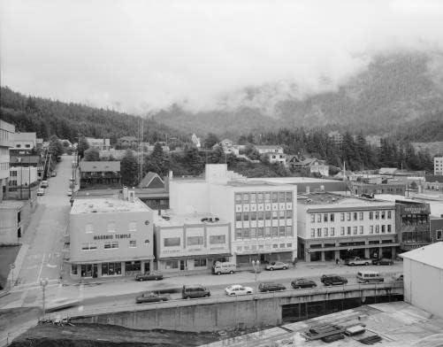 Исторически находки Снимка: Фронт стрийт, 200-300 Квартали, Ketchikan, област Ketchikan Гейтуэй, Аляска, АК