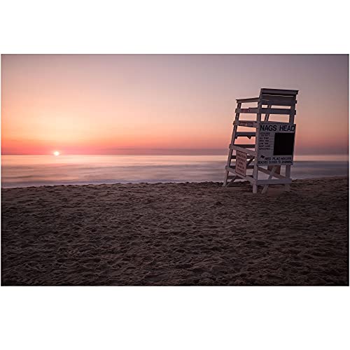 Плаж Nags-Head-Външен-Банкс, Северна Каролина, Фотография Изгрева на Слънцето, монтиран на стената Арт Принт за декор на Крайбрежен Коридор (16X24)