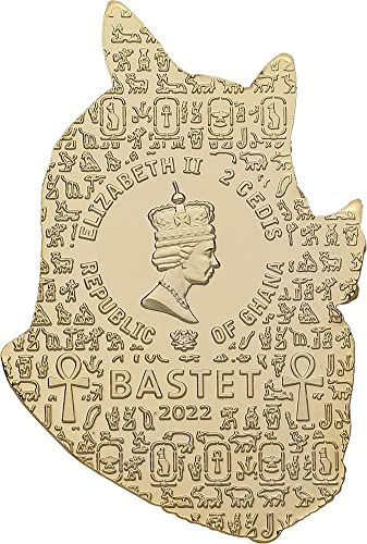 2022 DE Наследство на Египет PowerCoin Монета от недрагоценного метал под формата на Бастета 2 Cedis Гана 2022 Антични финал