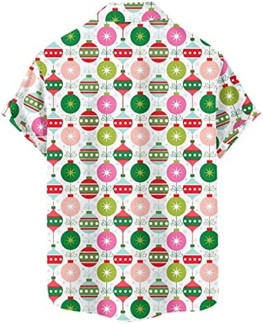 Мъжки Коледна Тениска Дядо Коледа с 3D Дигитален Печат Копчета С Ревери и Къс ръкав, Мъжки тениски с Дълъг Ръкав, Тениски