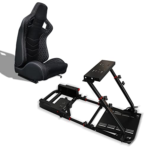 Поставка за симулация игри MODAUTO Cockpit SimRacing, Сгъване със спортните седалки или облегалки полуспинками, Съвместими с Logitech G25/G29/G27 /G920